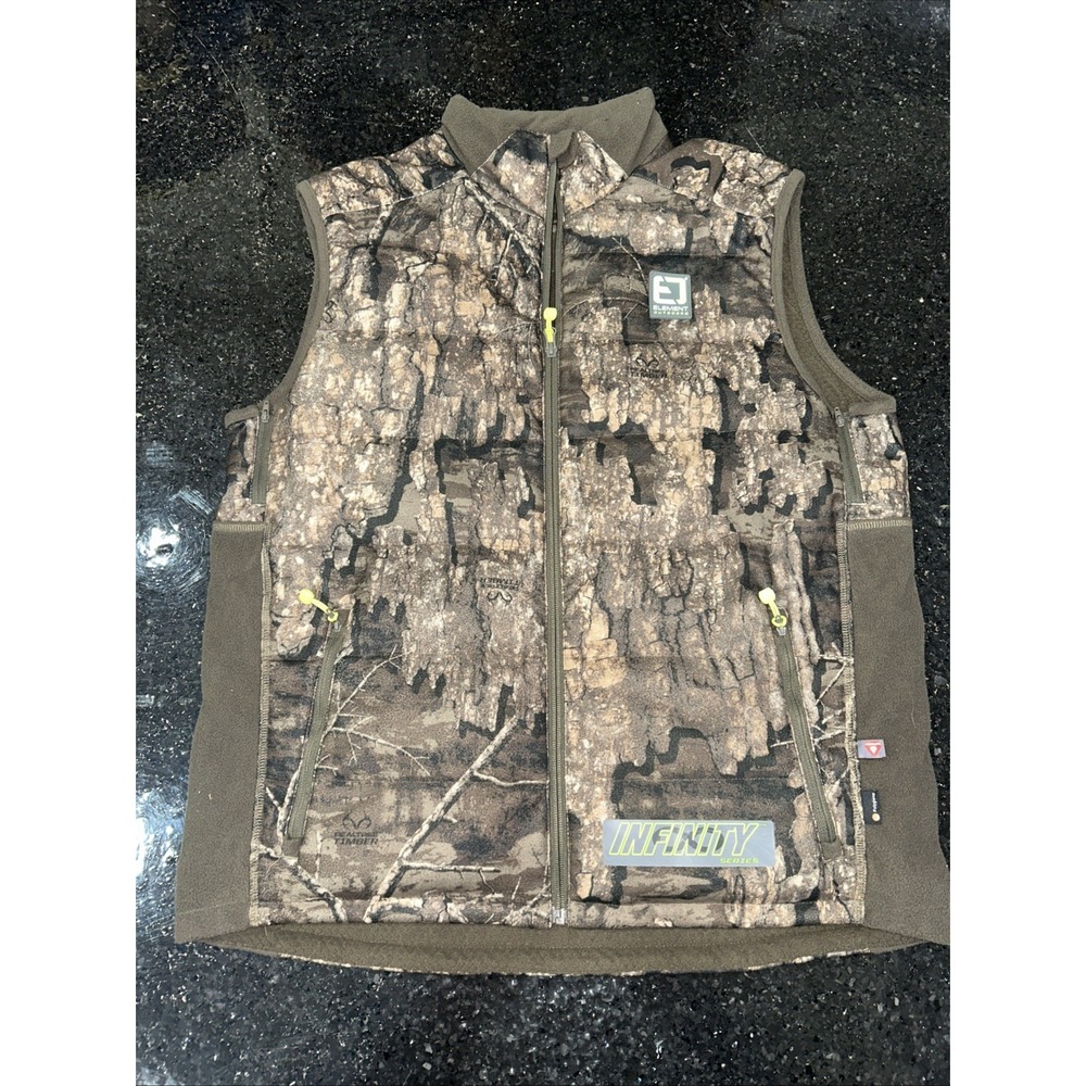 Element Outdoors Jacket Vest Infinity Polygiene Fleece Lined Realtree Timber L